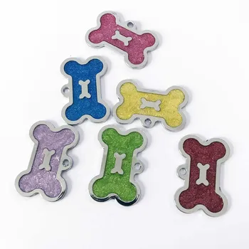 

120 pcs/lot Customized Engraved Dog Cat ID Tag Personalized Bone Shape Pet Name Plate Puppy Dogs Name Phone No. Tags
