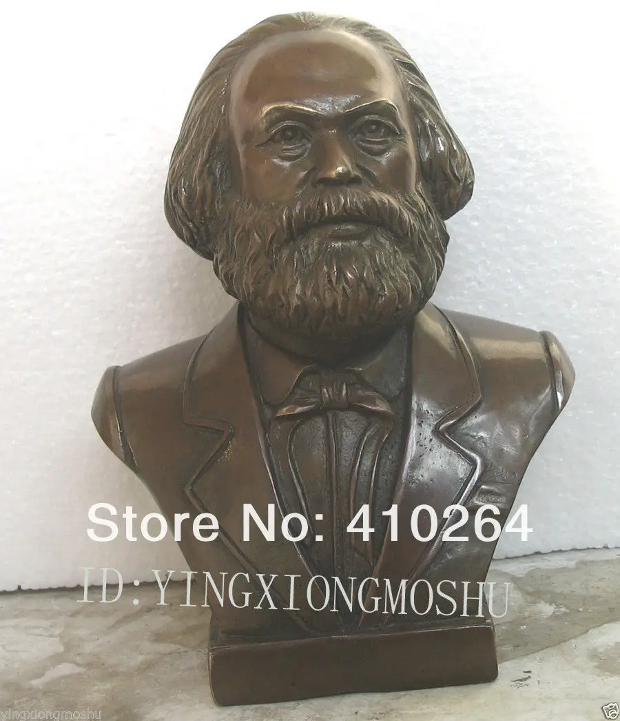

0116P [old craft ] Fast Shipping communism initiate person's mark to think bronze statue (A0314)