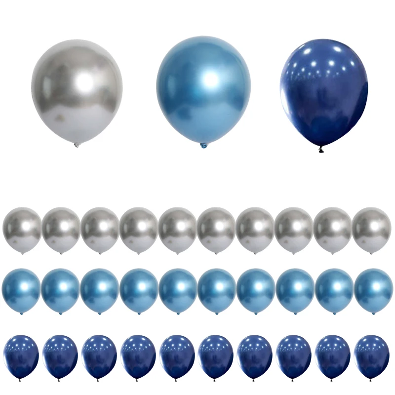 

30pcs 12inch Latex Balloons Sets Navy Blue Chrome Gold Confetti Macaroon Candy Color Balloons Wedding Birthday Party Decorations