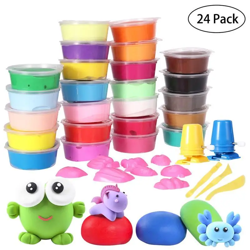 24 Colours Air Dry Clay Set Ultra Light Modeling Clay Magic Clay DIY