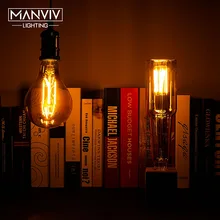 Комплект из 2 предметов в стиле ретро лампы накаливания Винтаж Эдисон лампы E27 220 V A110 бутылка G150 P140 R110 Светодиодная лампа накаливания праздник света украшения