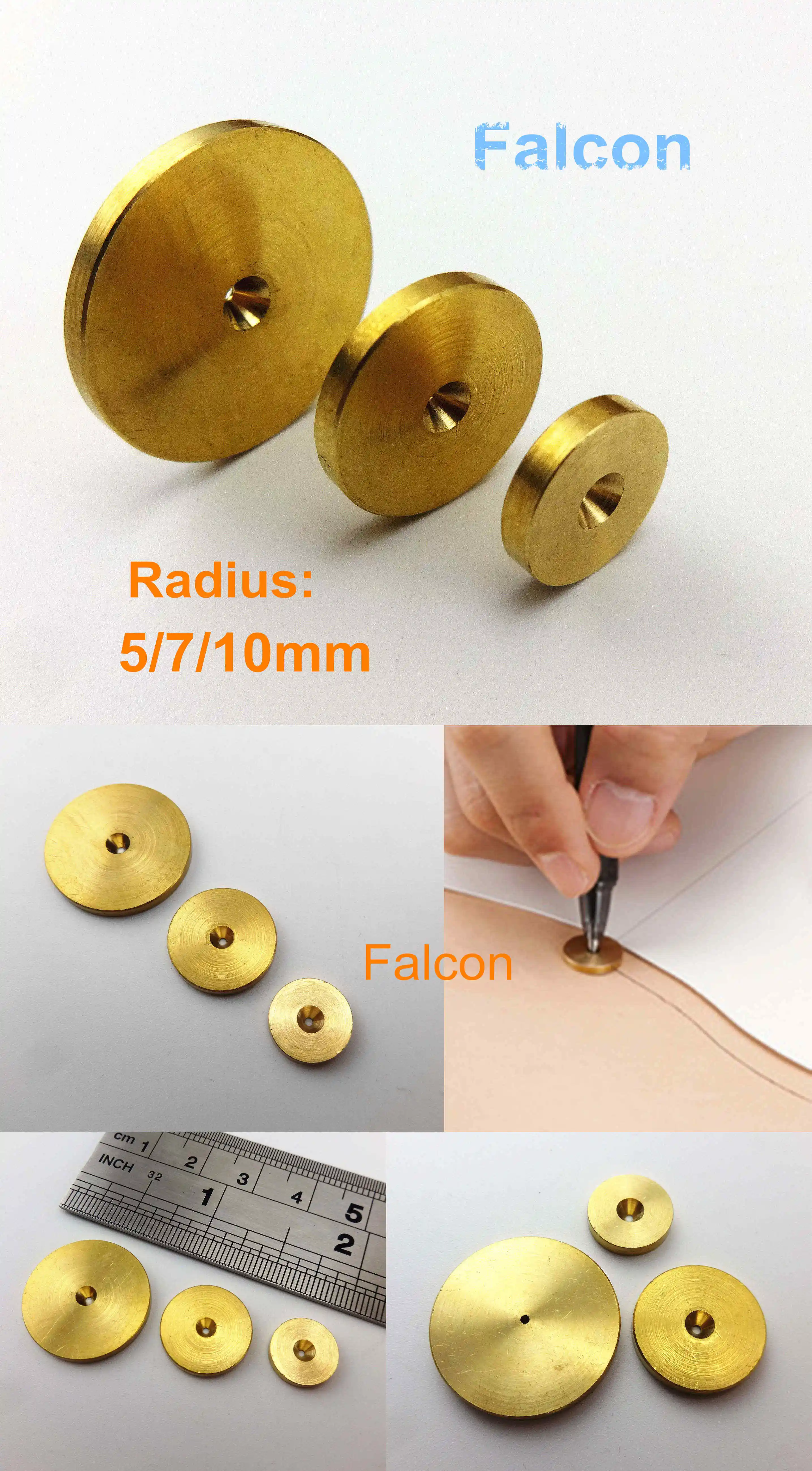 3pcs Leather Crafts Brass Template Size Expansion Zoom In Space Compasses Ruler Wheel Tool Set Sewing Stitching Carve Stamp Awl | Дом и сад