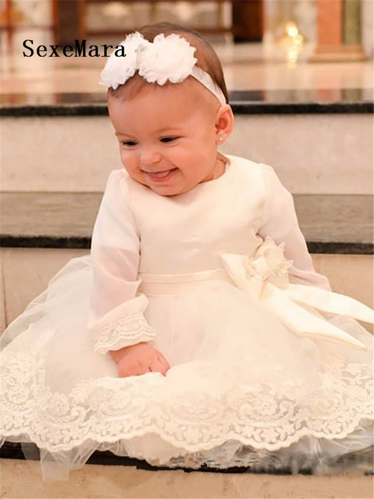 long sleeve baptism gown