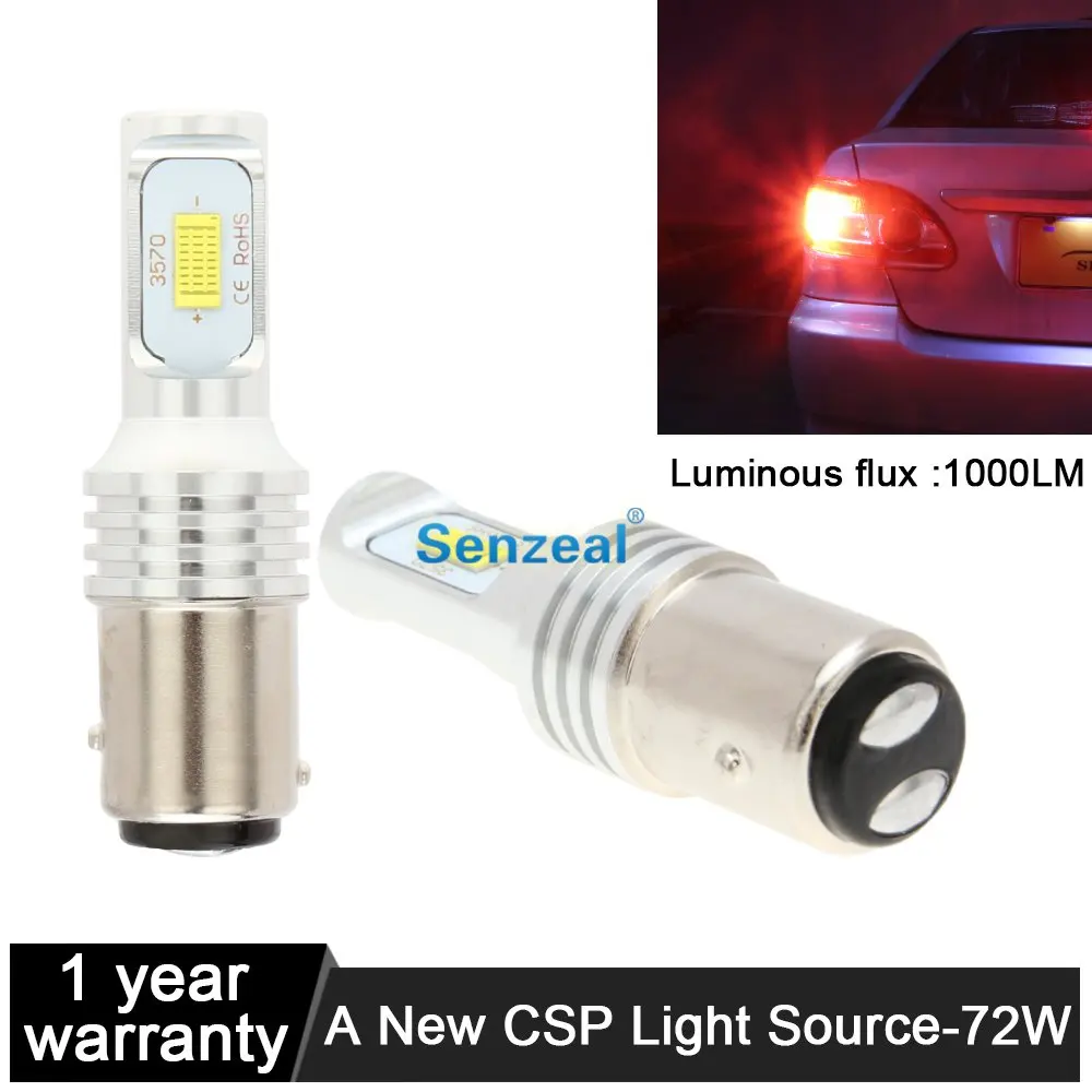 

SENZEAL 2pcs 3570 CSP 48 SMD 1157 Car Led DC 12V 24V P21/5W Auto Car Brake Lights BAY15D Day time Running Lights Universal Lamps