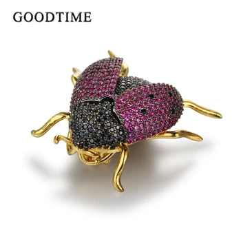 

Trendy Clothing Accessories Ladybug Insect Brooch Pins Crystals Rhinestone Broaches for Women Jewelry Coat Dress Pins Brooch