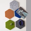 Pegatinas decorativas hexagonales de fieltro para pared, coloridas y multiusos, para el hogar, Mural para sala de estar, accesorios decorativos ► Foto 2/6