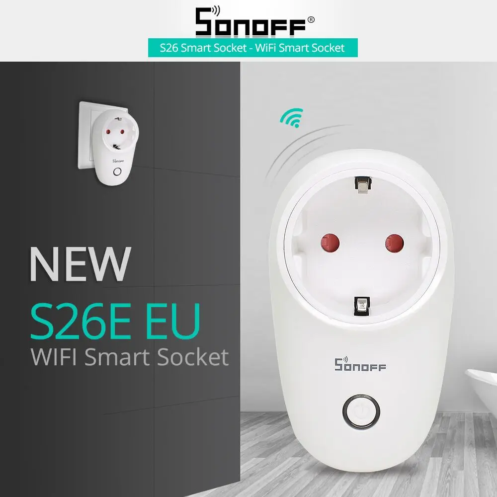 SONOFF S26 ЕС EU-E/EU-F/Великобритания/Австралия/США 220 В 10 А умная розетка Wifi розетка таймер выход удаленный Alexa Google дом IFTTT Совместимость