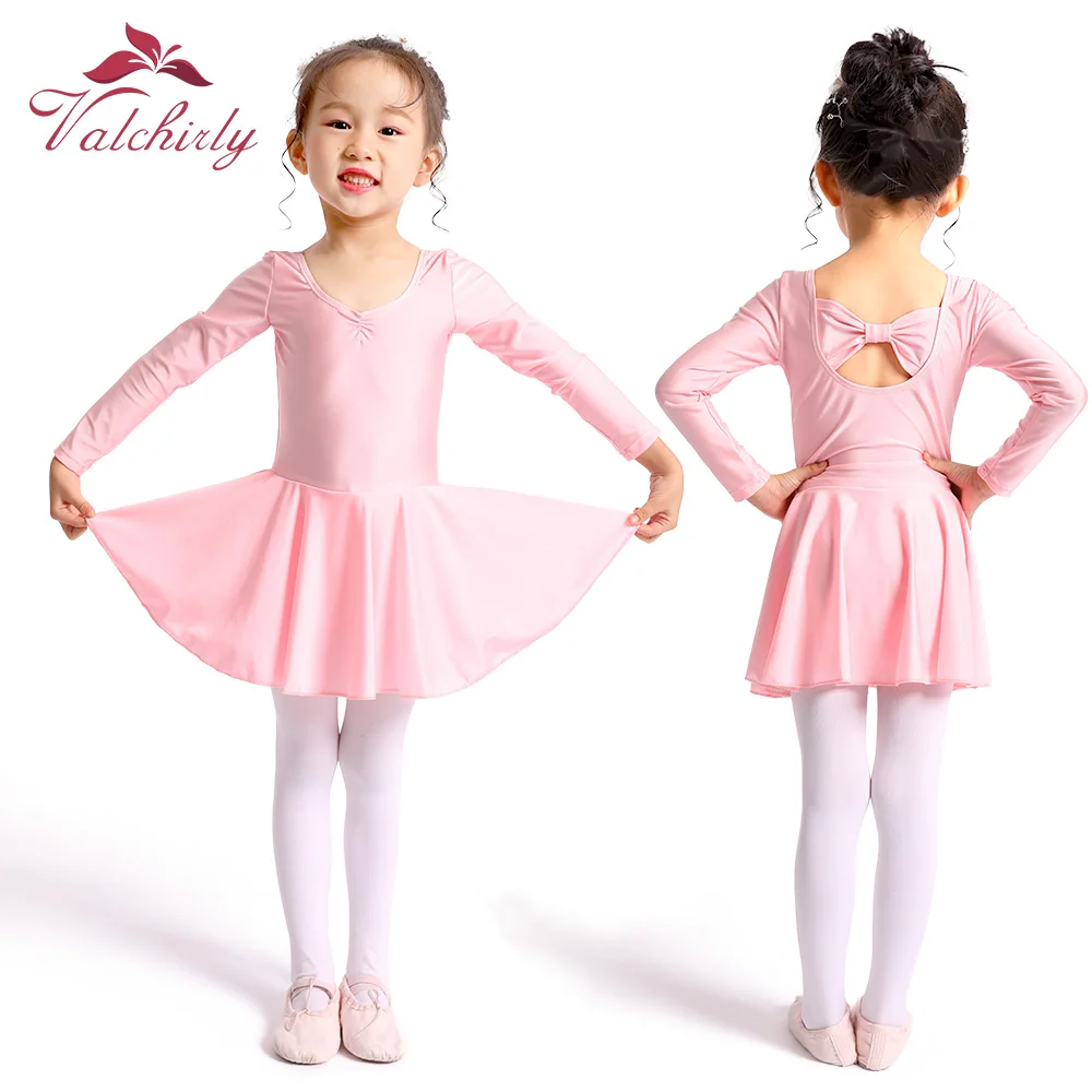 

Long Sleeve Leotard Ballet Dress Girls Dance Wear bodysuit Beautiful Bow Kids Leotard Gymnastics Ballet Leotard