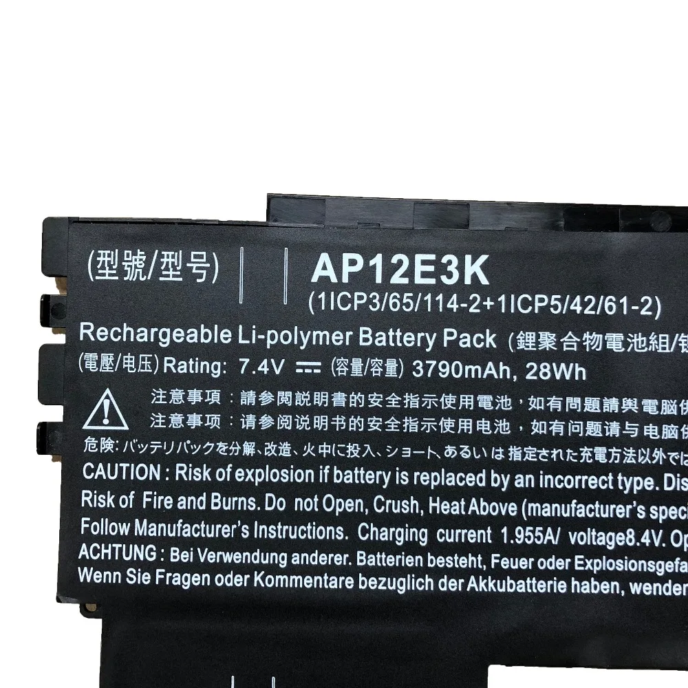7,4 В 28wh/3790 мА/ч, AP12E3K ноутбук Батарея для ACER Aspire S S7-191 ультрабук 11 дюймов 1/CP3/65/114-2+ 1/CP5/42/61-2 11CP