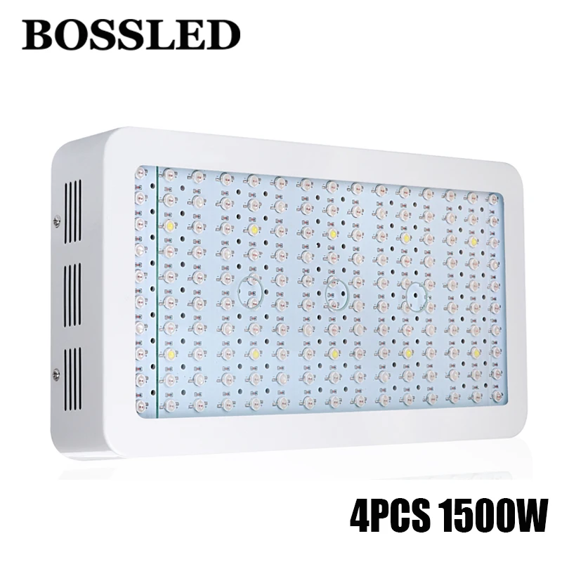 

4pcs BOSSLED 1500W Double Chips LED Grow Light Full Spectrum 410-730nm For Indoor Plants and Flower Phrase Very High Yield