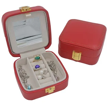 

Fashion Cosmetic Leather Jewelry Box Necklace Ring Storage Case Organizer Display for traveling Ladies Gift Home Packing Boxes