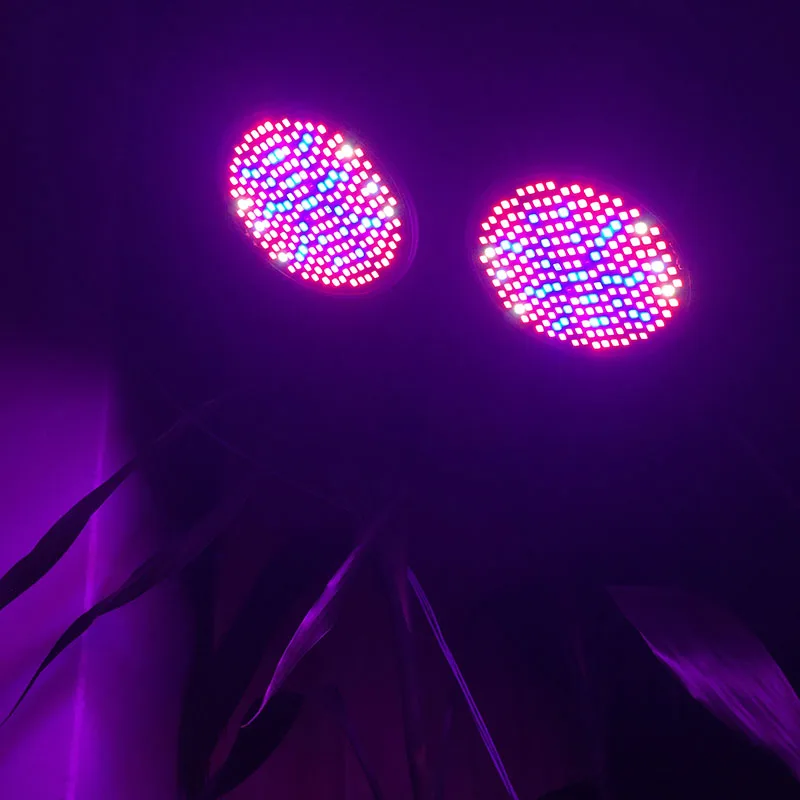 Lâmpada de Luz Clipe para o Interior de Veg Espectro Completo Dupla Cabeça Led Planta Flor Crescer Vermelho Azul uv ir Luzes E27 Casa Verde 200 4 Espectro completo dupla cabeça 200 led planta