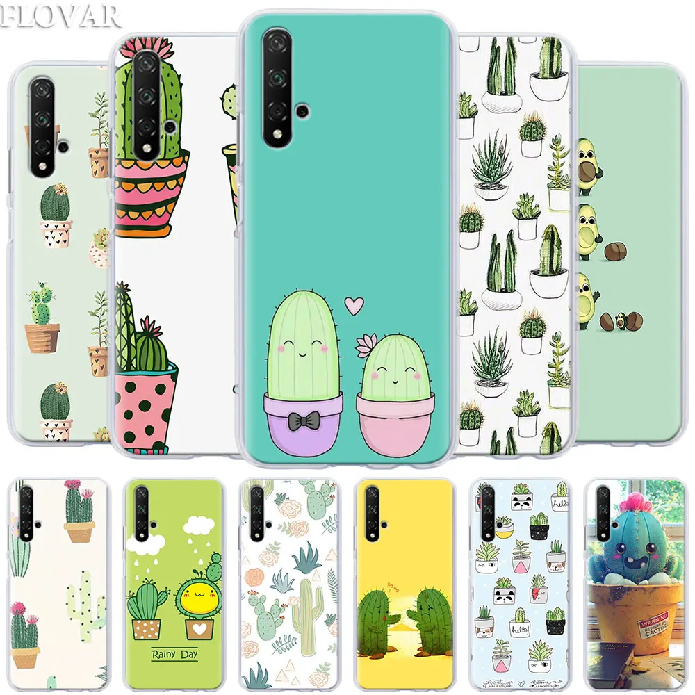 

Phone Case coque for Honor 20 Pro 9 10 Lite 8X 8A 8C 8S 7A 7S Y7 Y9 2019 V20 Cover Cactus Plants Hard PC Cases