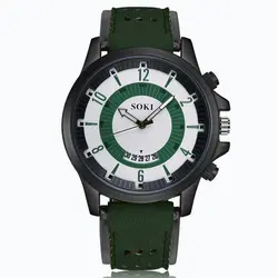 Наручные часы Для мужчин WatchLuxury мода силикагель кожа Для мужчин s Стекло кварцевые аналоговые Дата часы Винтаж наручные часы F80