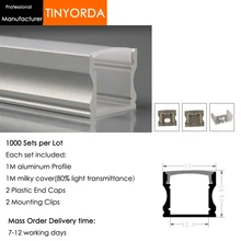Tinyorda 1000 шт.(длина 1 м) светодиодный профиль Alu светодиодный профиль канала для 12 мм Светодиодные полосы света 1 м светодиодный профиль Alu профильный кабельный канал