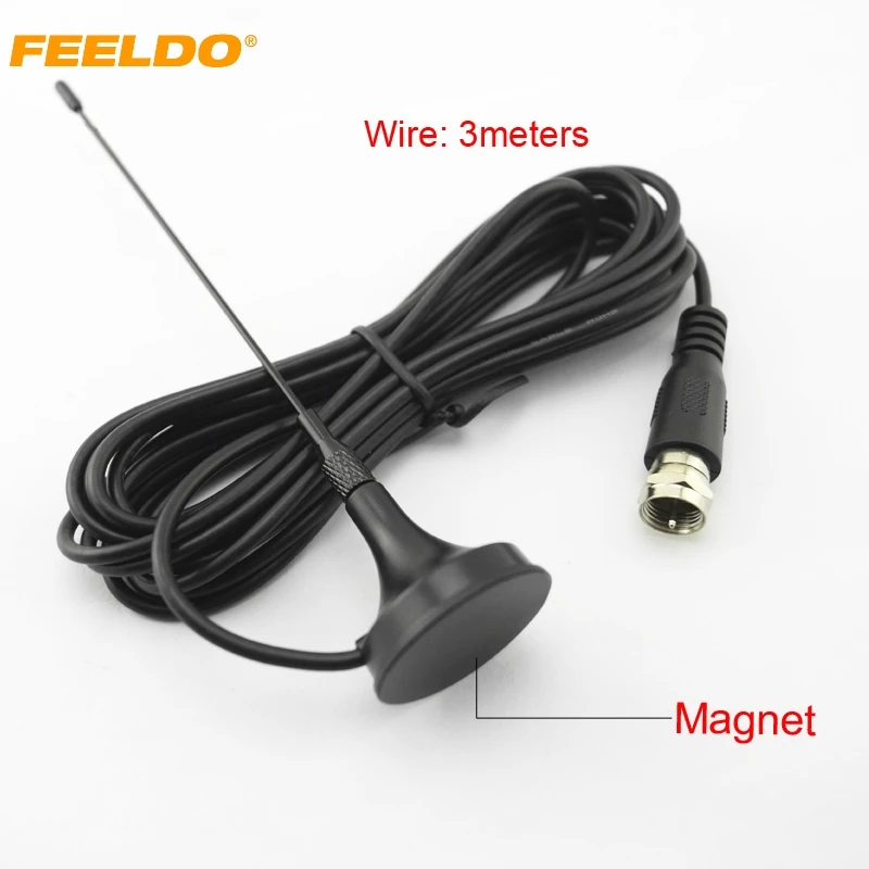 

FEELDO 1Set Car F Active antenna with built-in amplifier for digital TV #AM918