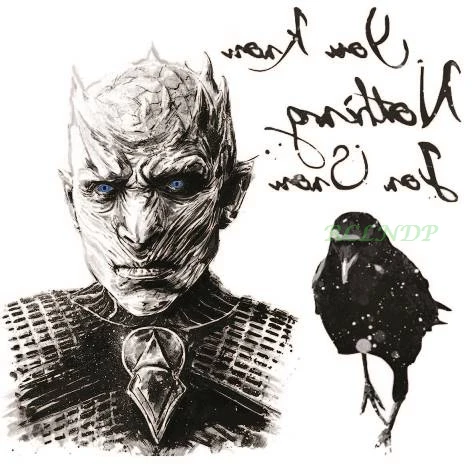 

Waterproof Temporary Tattoo Sticker Game of Thrones king night white dead walker crow bird tatto flash tatoo fake tattoos