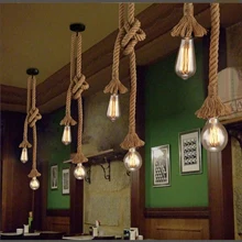 Vintage pendant light ceiling hanging rope lamp-220x220
