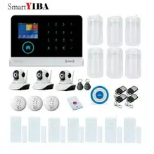 SmartYIBA WIFI Home Security Alarm System GSM Alarmes IP Camera Smoke Fire Alarm Kits Door/Window Sensor Burglar Alarm