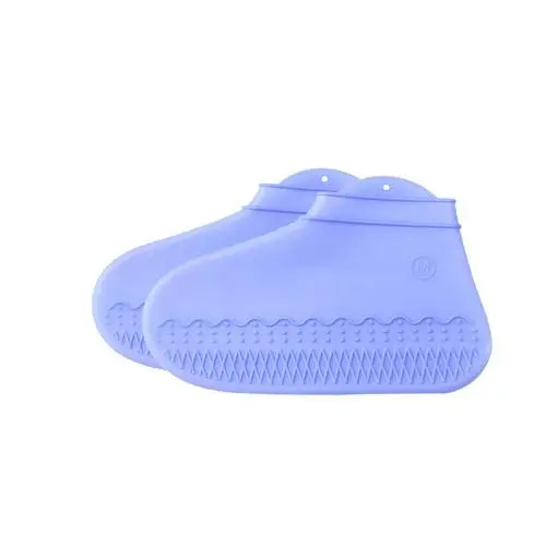 Многоразовые силиконовые Нескользящие уличные бахилы дождливый день водонепроницаемый утолщение носить ноги крышка галоши силиконовая обувь протектор - Цвет: blue S