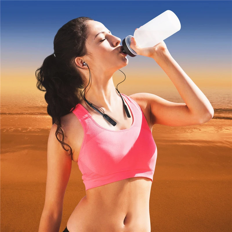 M J Curled Stereo Wireless Bluetooth Headphone Headset Outdoor Sports Premium Neckband Earphones With Mic For iPhone XiaoMi