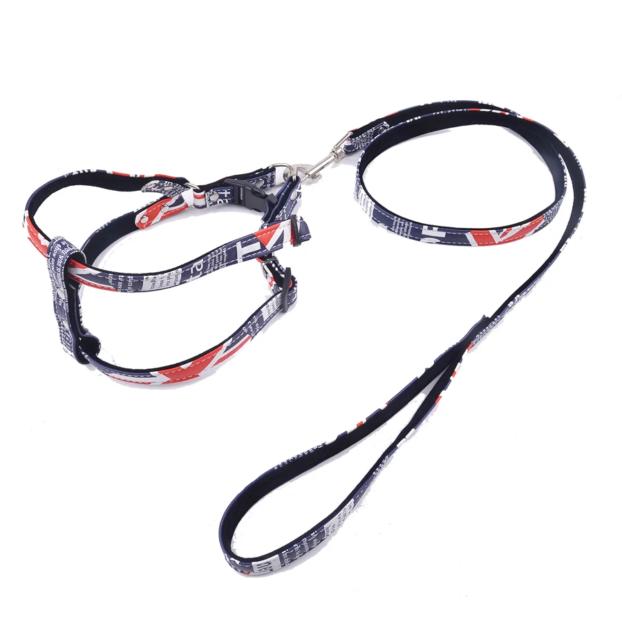 

Dog Harness and Leash Set PU Leather Pet Lead For Small Meduim Dogs Pet Walking Harnesses Puppy Supplies