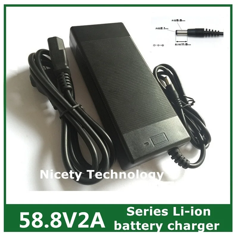 Выход 58 8 V 3A зарядное устройство для батареи 14S 48V литий-ионная батарея