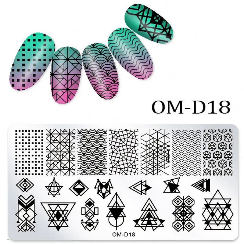 3D DIY Nail Art Image Stamp штамповочные пластины геометрический узор маникюрные шаблоны из