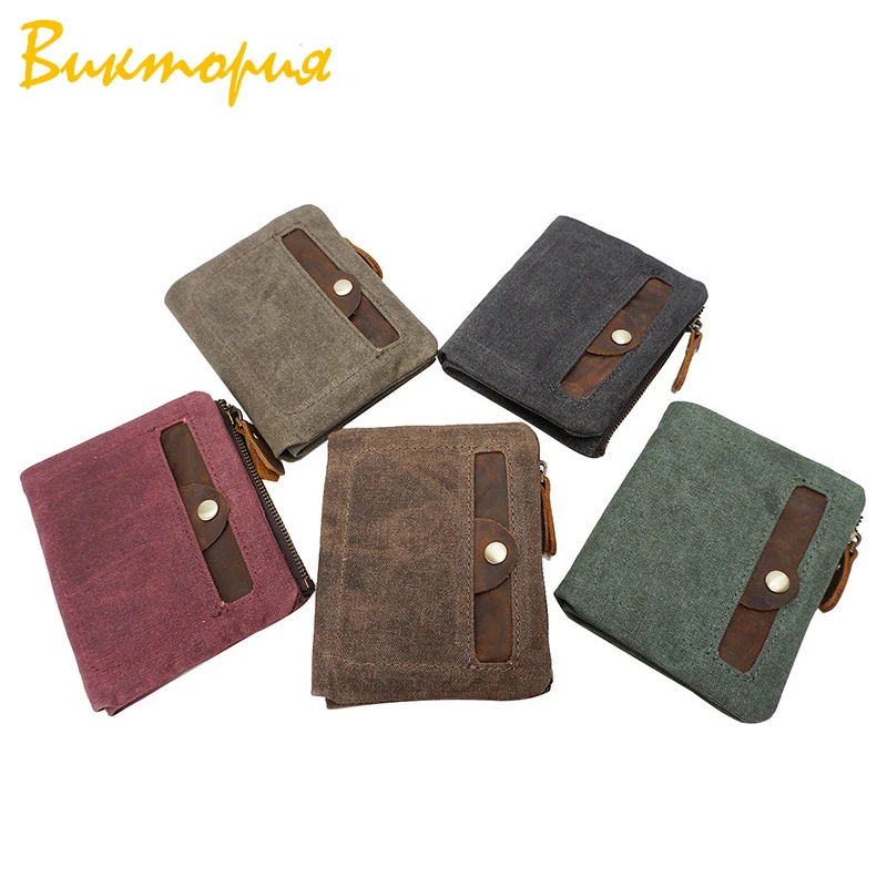 

CHARAS brand Canvas wallet men/women manual waterproof Clutch Multifunction Card ID Holders Buckle womens wallet