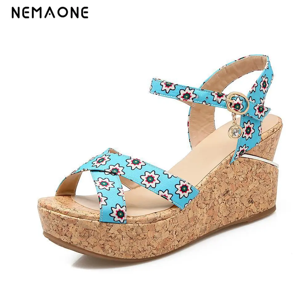 

NEMAONE Summer New Open Toe Fish Head Fashion High Heels Wedge Sandals female shoes women platform shoes