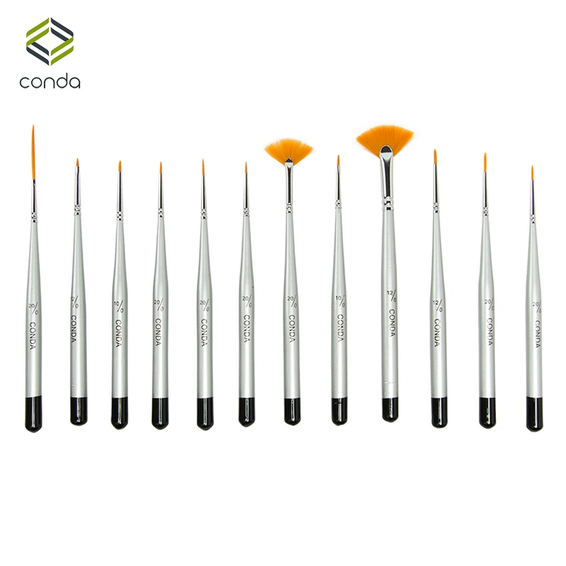 

CONDA Fine Detail Paint Brush Set-12 Miniature Brushes for Detailing&Artist Painting Acrylic Watercolor Oil Models Airplane kits