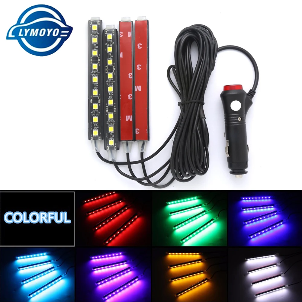 4x9 светодиодный 12 в автомобильный Стайлинг интерьер тире пол ноги декоративный светильник сигаретный светодиодный светильник s украшение лампы droshipp