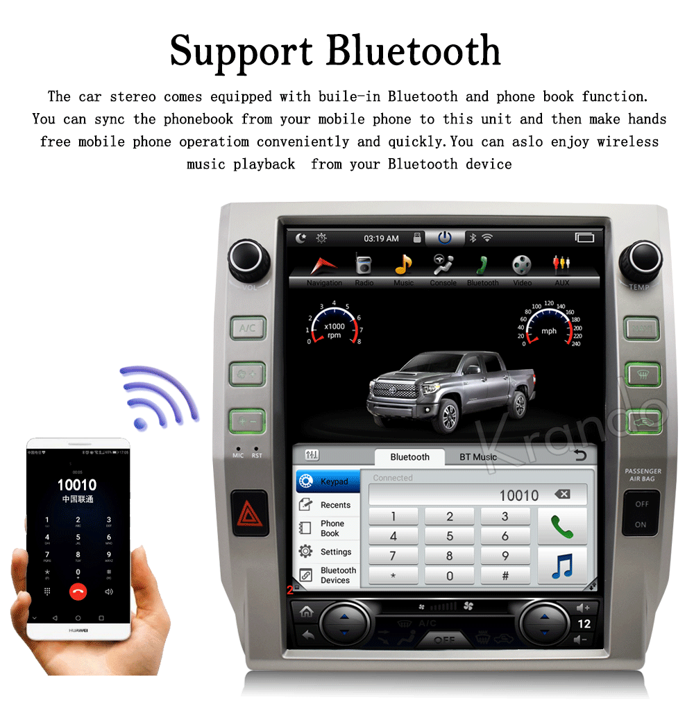 Krando Android 8,1 12," tesla вертикальный экран автомобиля радио gps Мультимедийная система для Toyota Tundra
