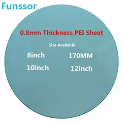 Funssor 3D 4 шт. * пей лист круглый для 3D-принтеры построить поверхность 170 мм/6,5 ''/10'' /12 ''пей Полиэфиримид круглый лист