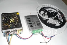 4 м DC5V 60 пикселей ws2811 встроенный из светодиодов цифровой полосы + RF контроллер + 60 Вт питания ; белый печатной платы, Non-водоустойчивая