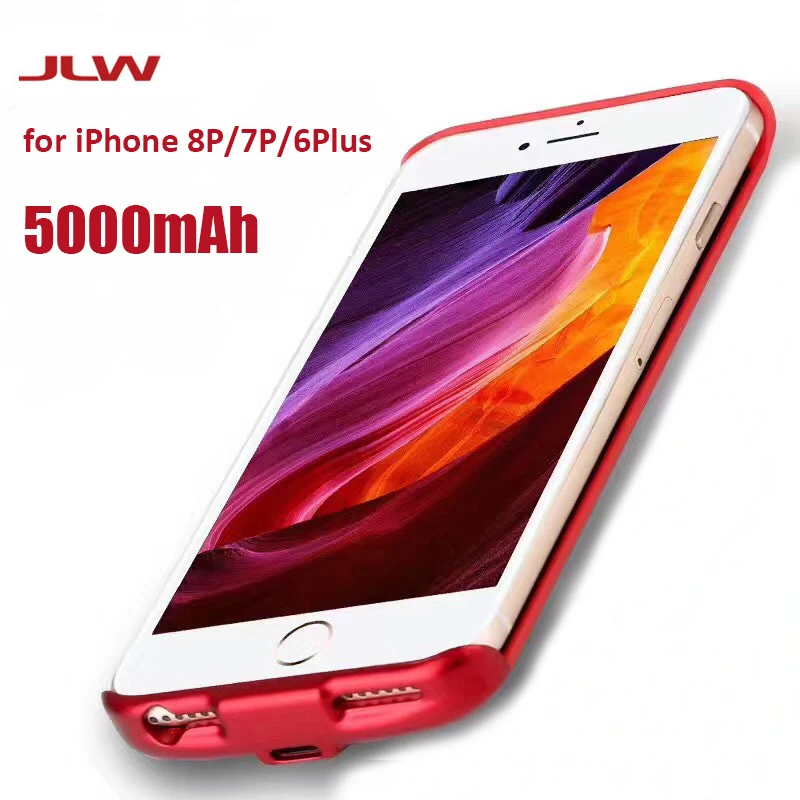 

JLW 5000mAH Backup Back Clip Charging Power Bank Smart Cooling External Battery Clip Mobile Power Case for iPhone 8P/7P/6S/6Plus