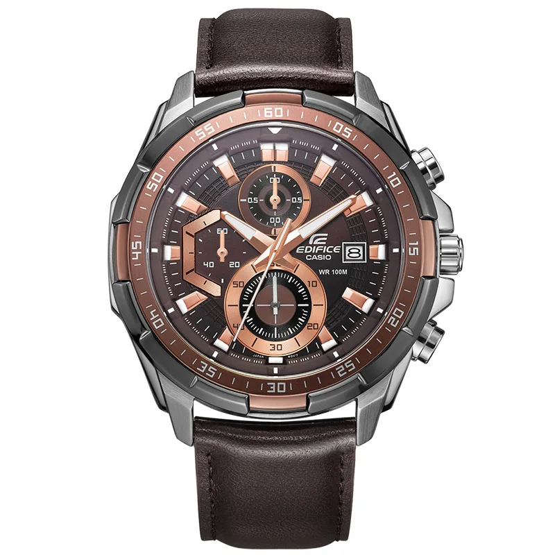 Casio Мужские часы новые деловые повседневные Модные сто метров водонепроницаемые кварцевые мужские часы со стальным ремешком EFR-539 наручные часы