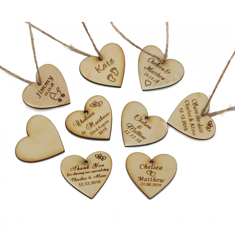 50 шт. деревянные бирки в виде сердца 40 мм|favor decor|favors showerfavors party |