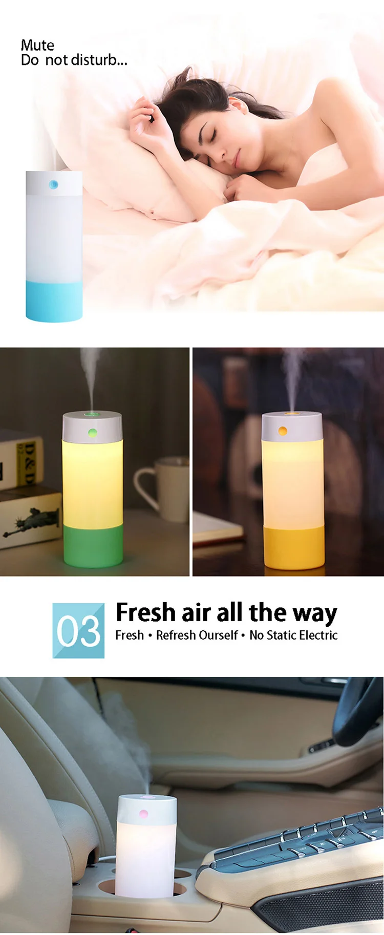 ITAS9991creative холодный туман Воздухоочистители светодиодный свет Портативный USB Тихая Мини увлажнитель для Спальня желтый, зеленый, розовый blule