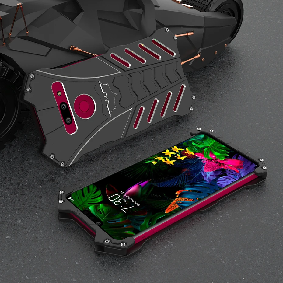 R just для Lg G8 Thinq Luxury Doom Heavy Duty Armor Metal Cnc Phone Shell For Противоударная задняя крышка с