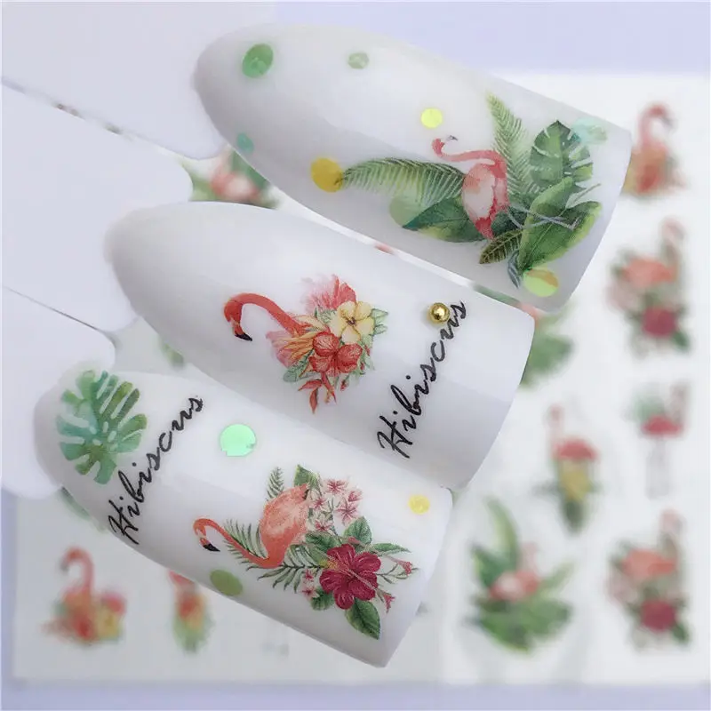 WUF 1 шт. Лето красота слайдер/цветок/фрукты переводные наклейки для дизайна ногтей наклейки DIY Мода обертывания Советы маникюрные инструменты - Цвет: YZW-3076