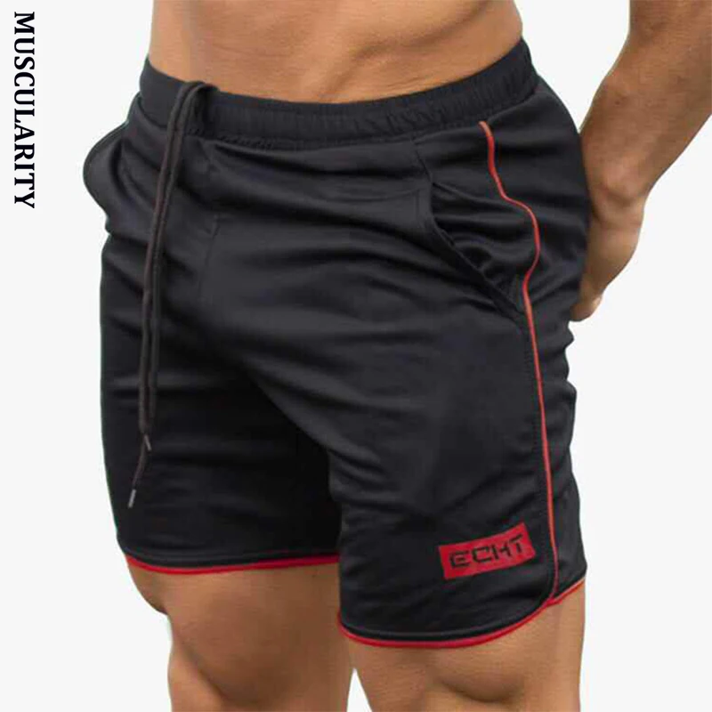 Мускулярность бутик сжатие быстросохнущие мужские пляжные шорты в повседневном стиле Модные Спортзалы, бодибилдинг короткие брюки мужские тренировочные брюки