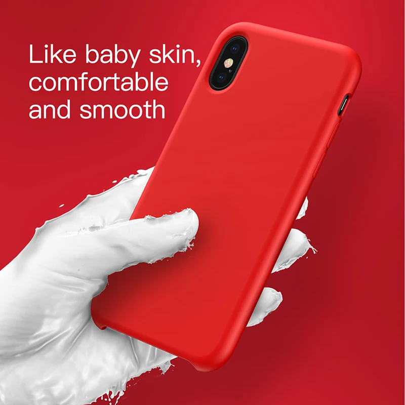 Baseus الهاتف حقيبة لهاتف أي فون XS ماكس XR Capinhas الفاخرة السائل غطاء سيليكون ل iPhoneXS ماكس فون XSMax XR فوندا الوفير كوكه
