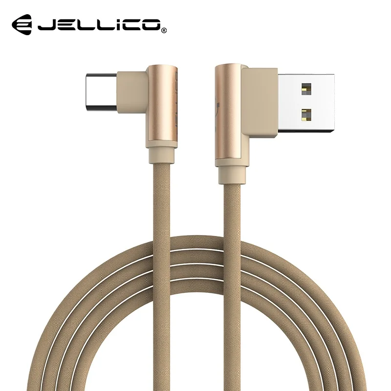 Jellico usb type C 90 градусов быстрая зарядка USB C кабель L type-c 3.1A кабель для передачи данных зарядное устройство USB-C для samsung S8 S9 Note 8 Xiaomi mi5 - Цвет: Gold