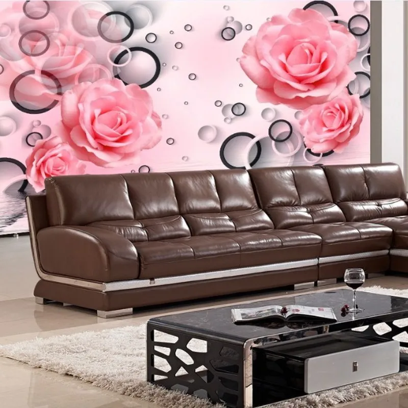 beibehang papel de parede Rose circle Custom mural wallpaper style 3D stereoscopic relief jade living room TV backdrop bedroom beibehang 3d wallpaper aromatic fragrant peony flower chinese style living room bedroom tv background wallpaper papel de parede