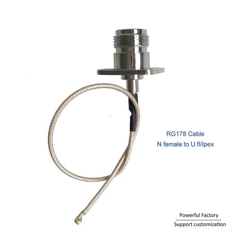 

Customized Patch cord 20cm 30cm Screw mounting N female to Ipex U.fl RG178 Cable 1PCS