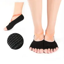 OUTAD женские спортивные брюки для занятий йогой, танцев, детские колготки, дышащие Нескользящие хлопковые силиконовые бандажные носки с открытым носком, костюм для танцев