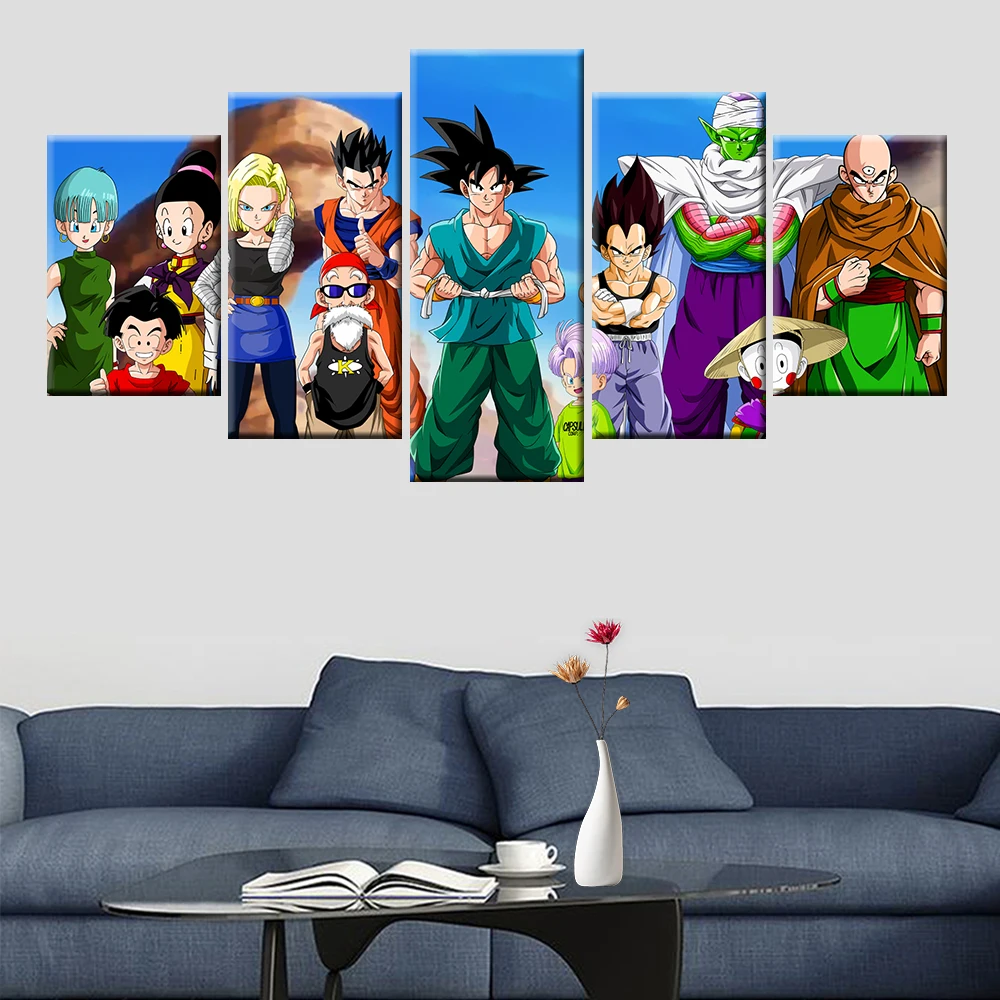 

Children's room wall decoration picture poster unique gift 5 pieces HD print Dragon Ball Super Anime Poster Unique Gift