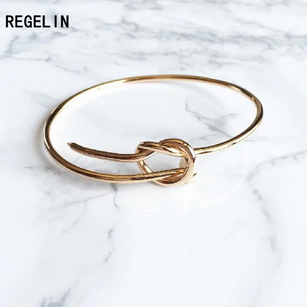 REGELIN новые браслеты Masculina Pulseira Feminina модные 3 цвета скрученный узел ногтей браслет стек манжеты ювелирные изделия для женщин