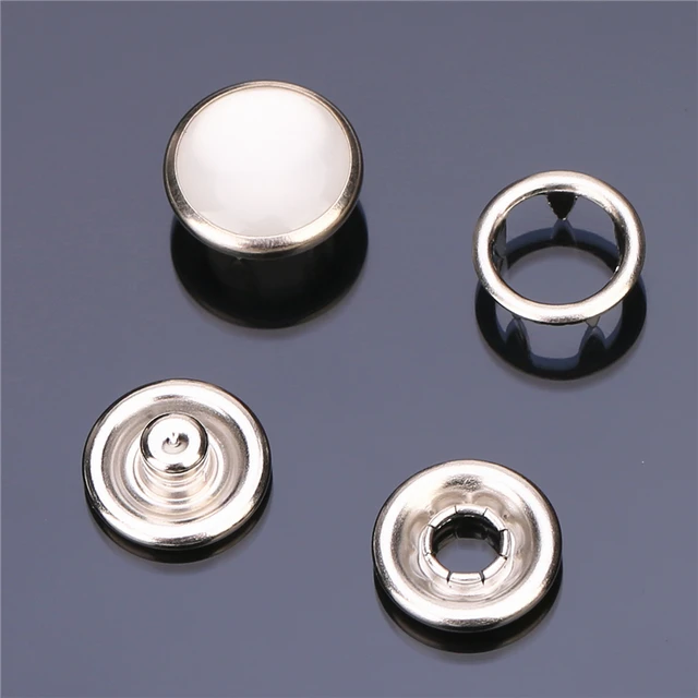  Pearl Snaps Fasteners Kit,10m Prong Ring Snaps for